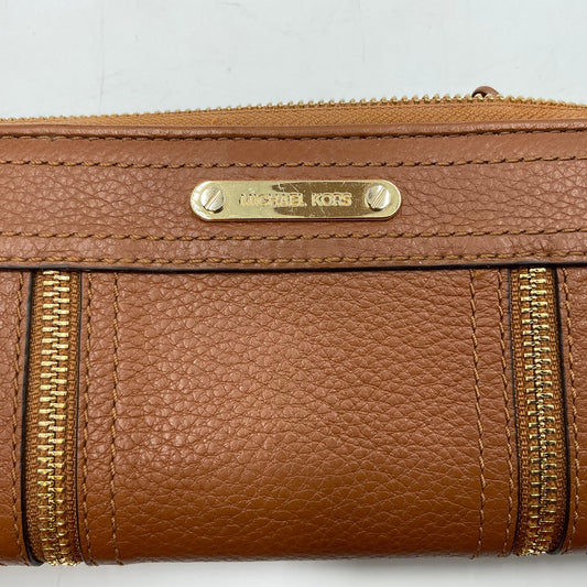 Michael Kors Moxley Brown Pebbled Leather Wallet