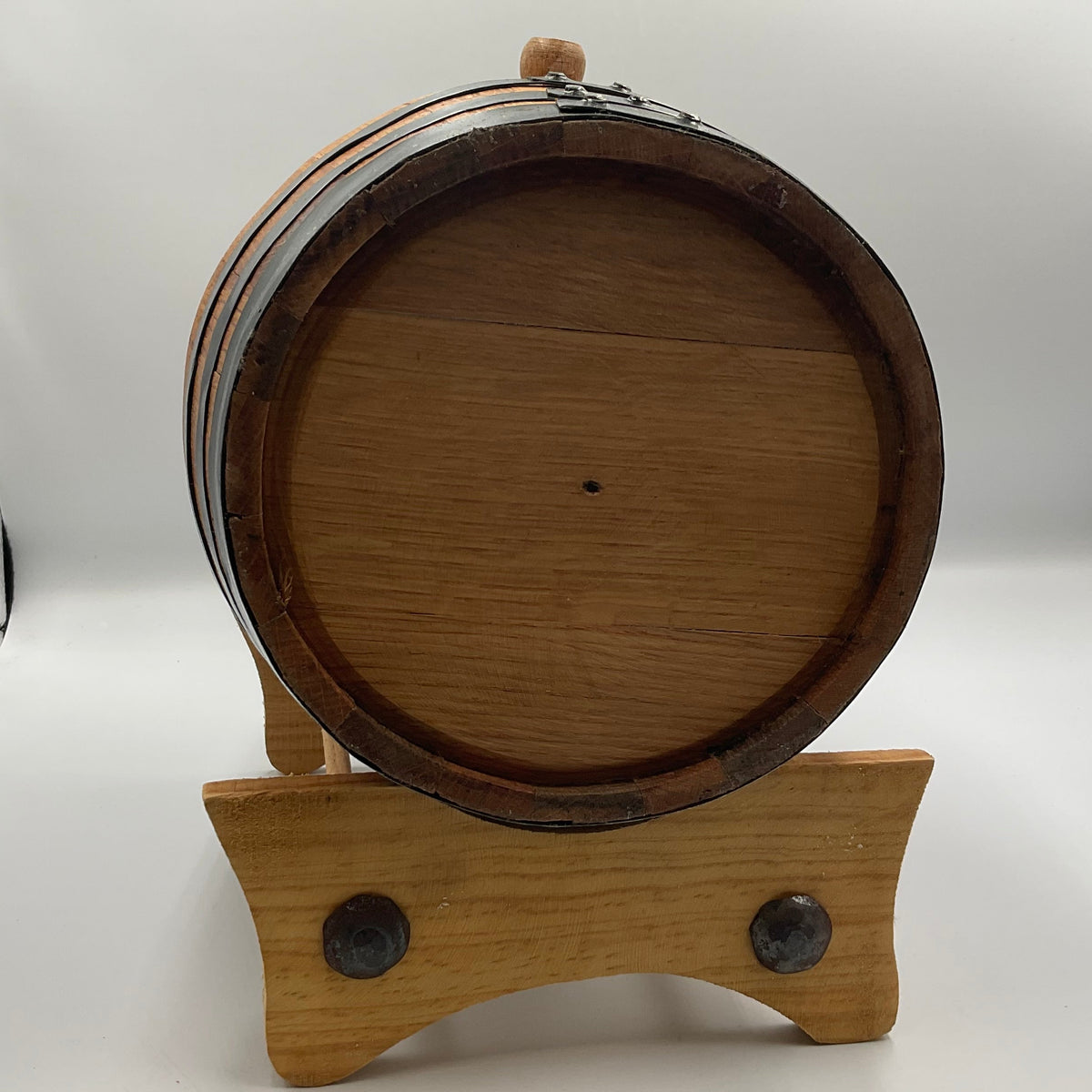 Miniature White Oak Wine Whiskey Barrel 2 Liter Dispenser with Wooden Stand and Spigot