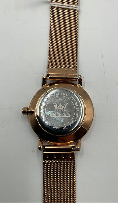 OLVES Mesh Band Quartz Waterproof Watch New Battery