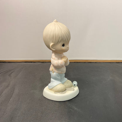 Precious Moments Vintage 1986 Help Lord I'm In A Spot Hand Painted Porcelain Collectible Figurine