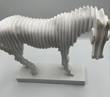 Modernist Collection White Segmented Accordion Horse Figure Statue Art Decor