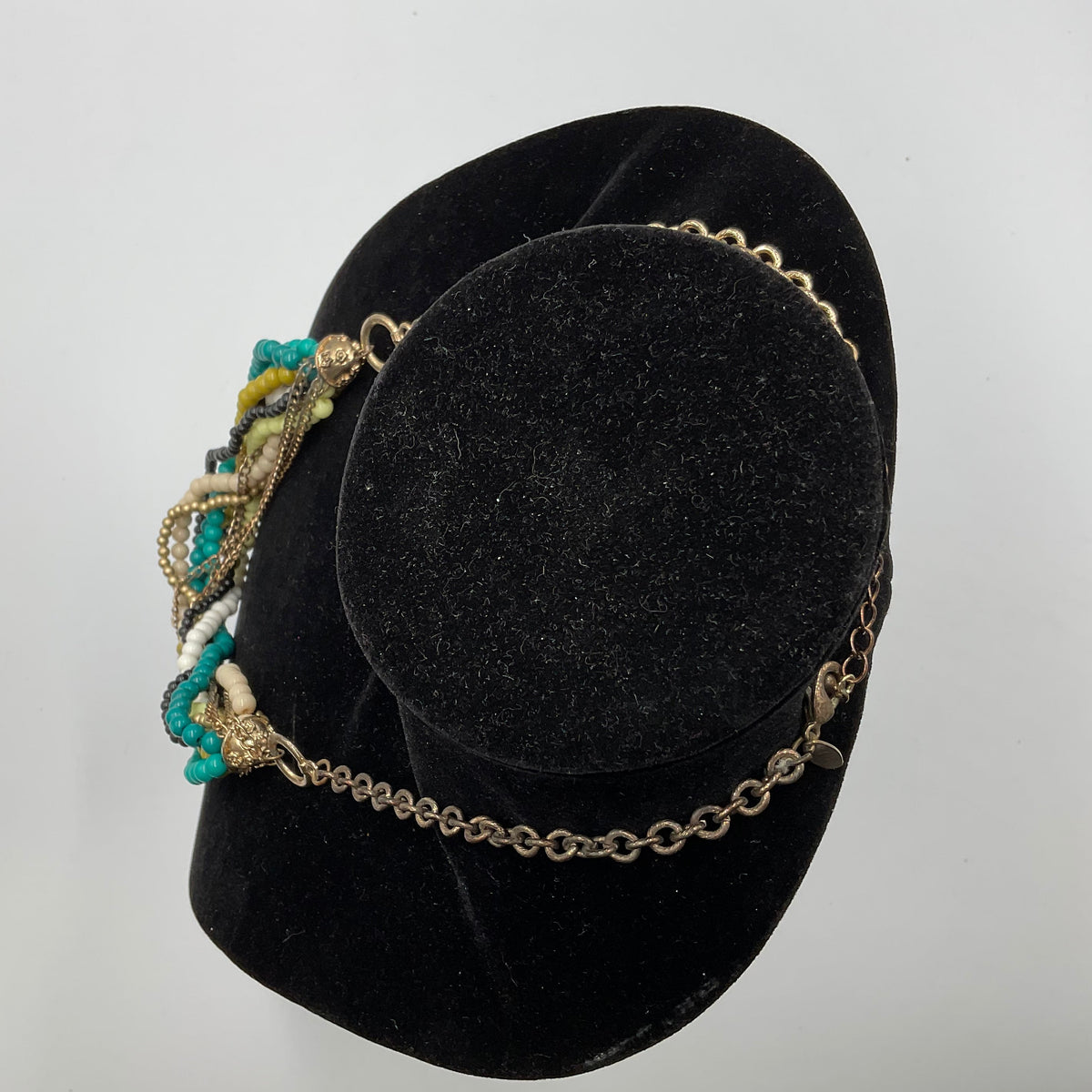 Multicolored Braded Beaded Chain Necklace