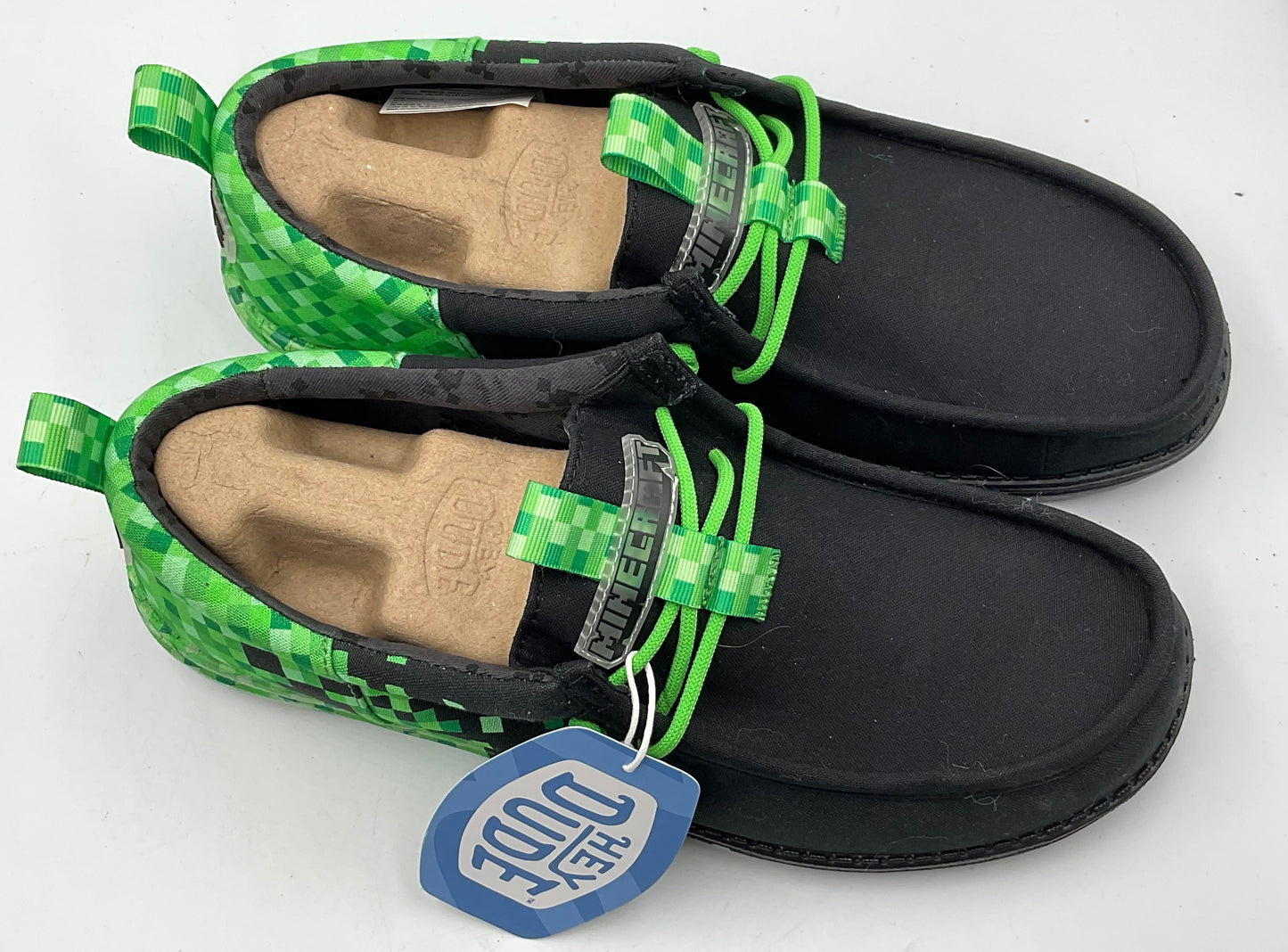 Hey Dude x Minecraft Wally Funk “Creeper” Slip-Ons Size 9