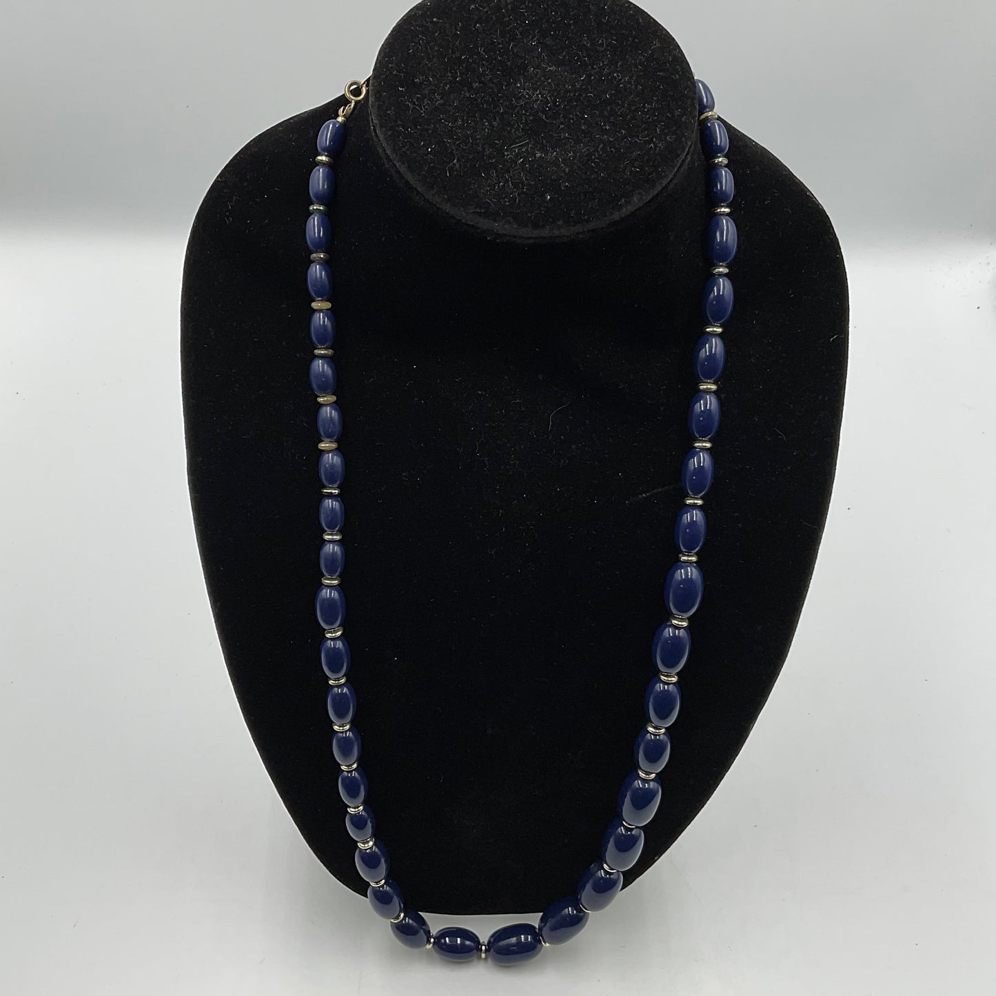 Navy Blue Big Beaded Necklace