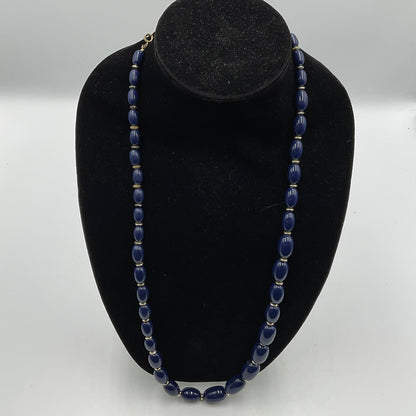 Navy Blue Big Beaded Necklace