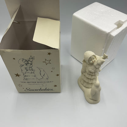 Department 56 Snowbabies You  Better Watch Out Penguin Tree Figurine w/ Box