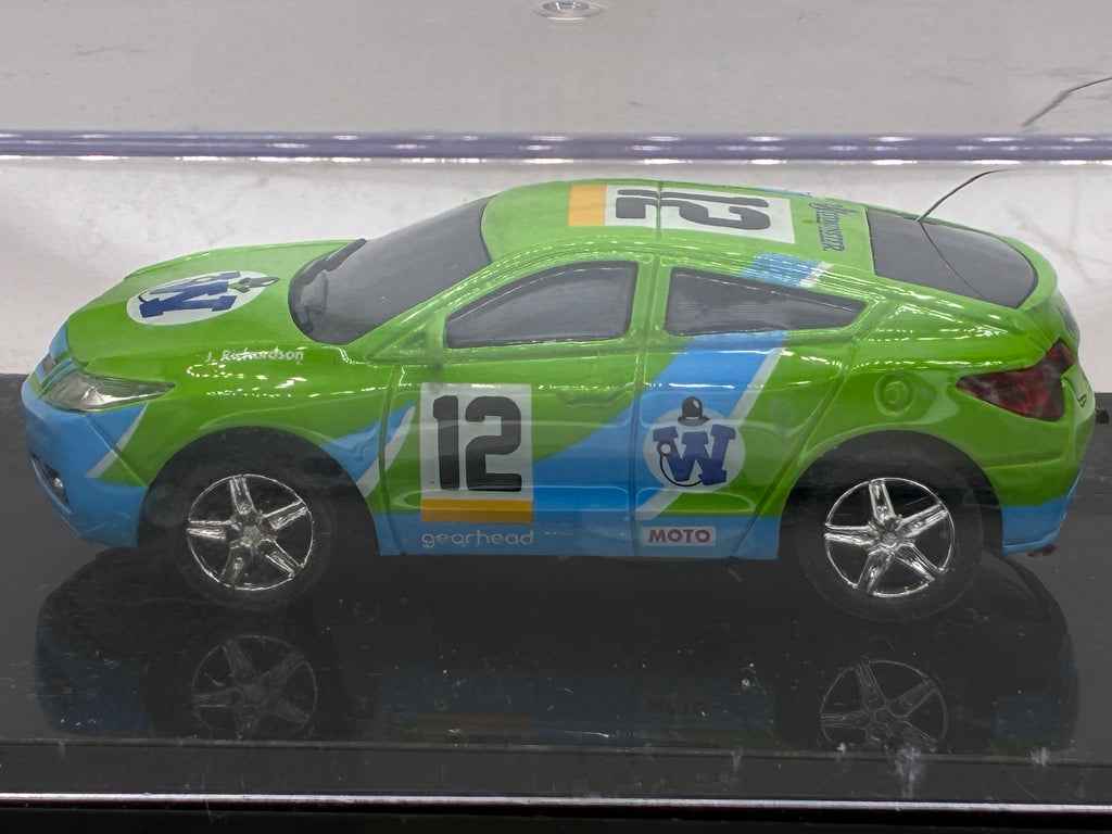 Westminster World's Smallest RC Car #12 Green Diecast 1:64 Size in Acrylic Case.