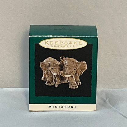 1996 Hallmark Keepsake Miniature Ornament "African Elephants"