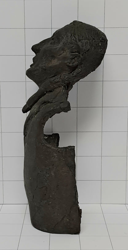 Bronze Bust of Native American in Waistcoat