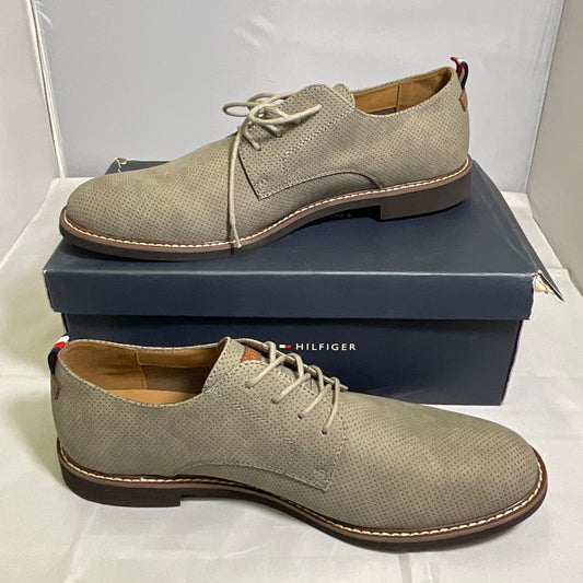 Tommy Hilfiger Light Earth Grey Leather Men's Lace Up Oxford Shoes Size 13 Original Box Style Garson 6