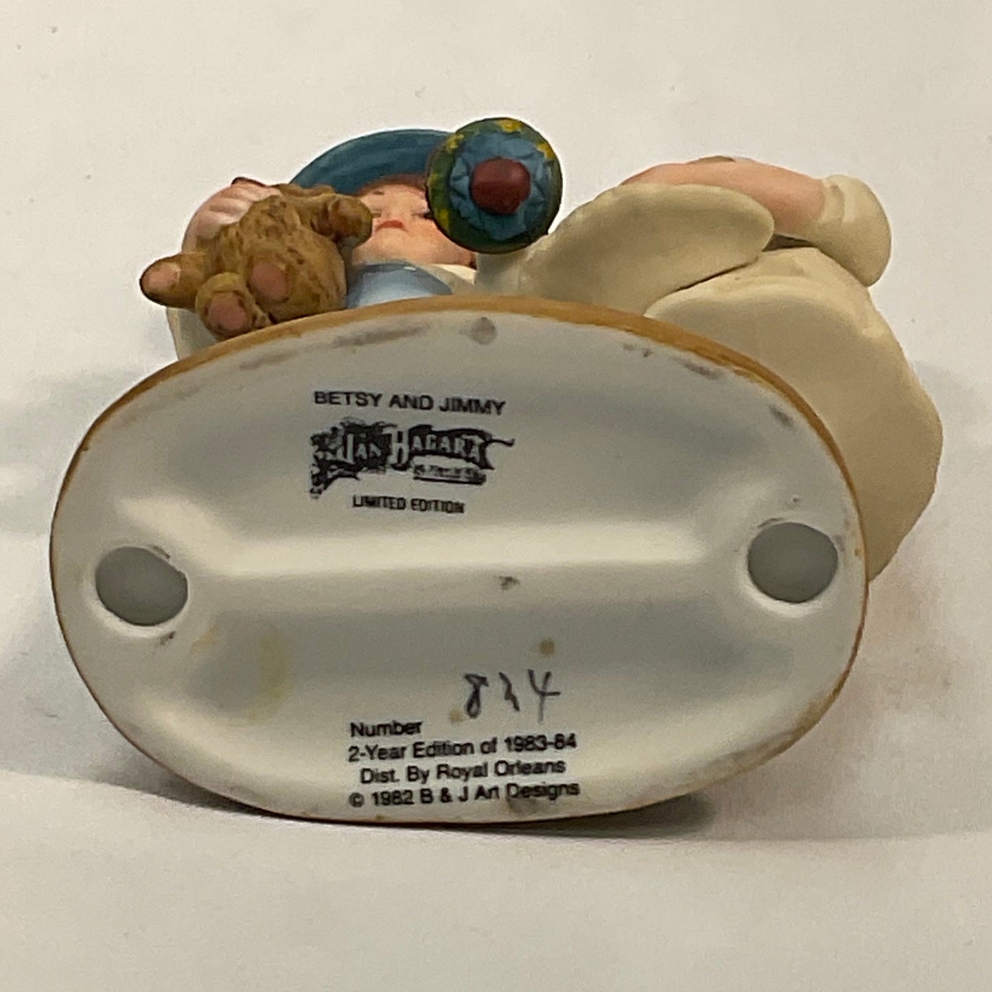 Jan Hagara "Betsy and Jimmy" Vintage 1982 Limited Edition Porcelain Figurine #834