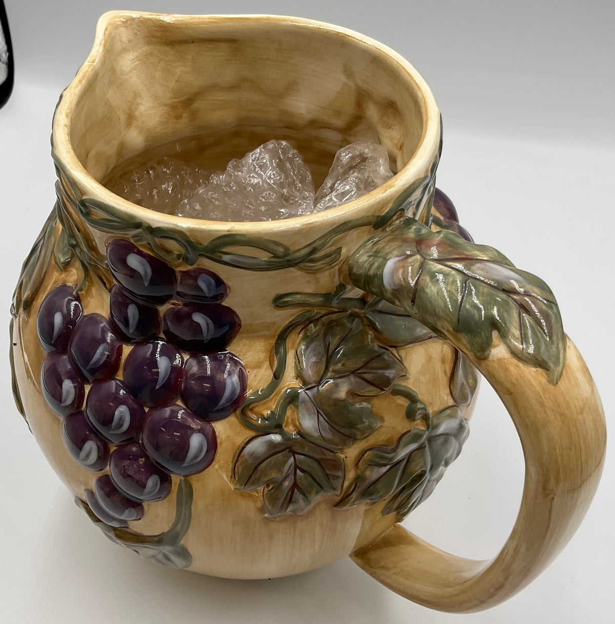 Noble Excellence Meritage Grape Vine Ceramic Pitcher Serving Jug