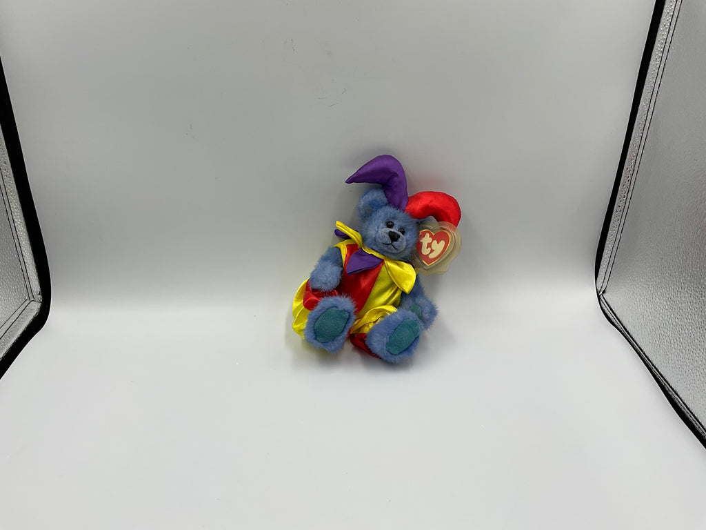 Ty Attic Treasures Calliope The Jester Bear Vintage Plush Jointed Teddy Blue