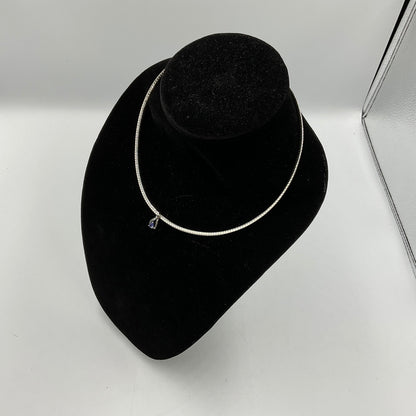 Safi Kilima Slide on Tear drop Tanzanite Necklace Omega Sterling Silver