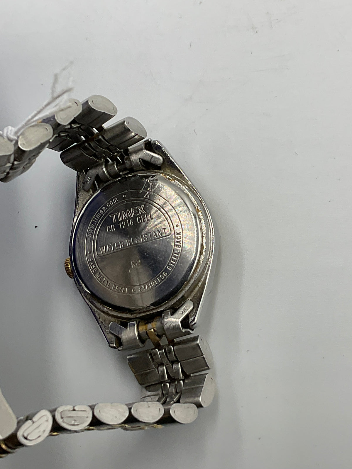 Vintage Timex Two Tone Quartz Watch Champagne Dial Date New Battery Working