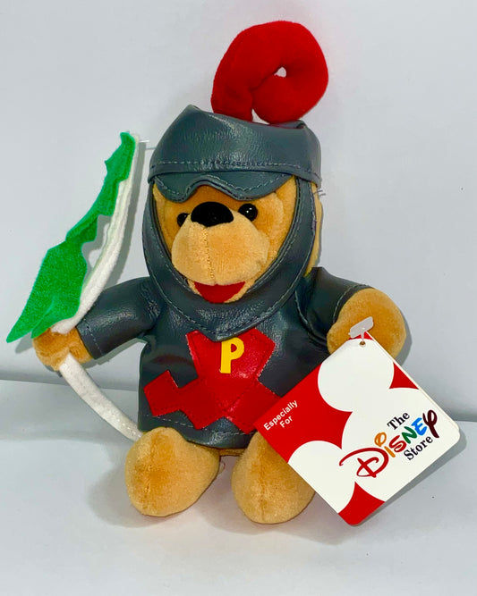 Brave Knight Winnie the Pooh Bear & Friends Vintage Mini Beanbag Beanie Plush Disney Store Collectible
