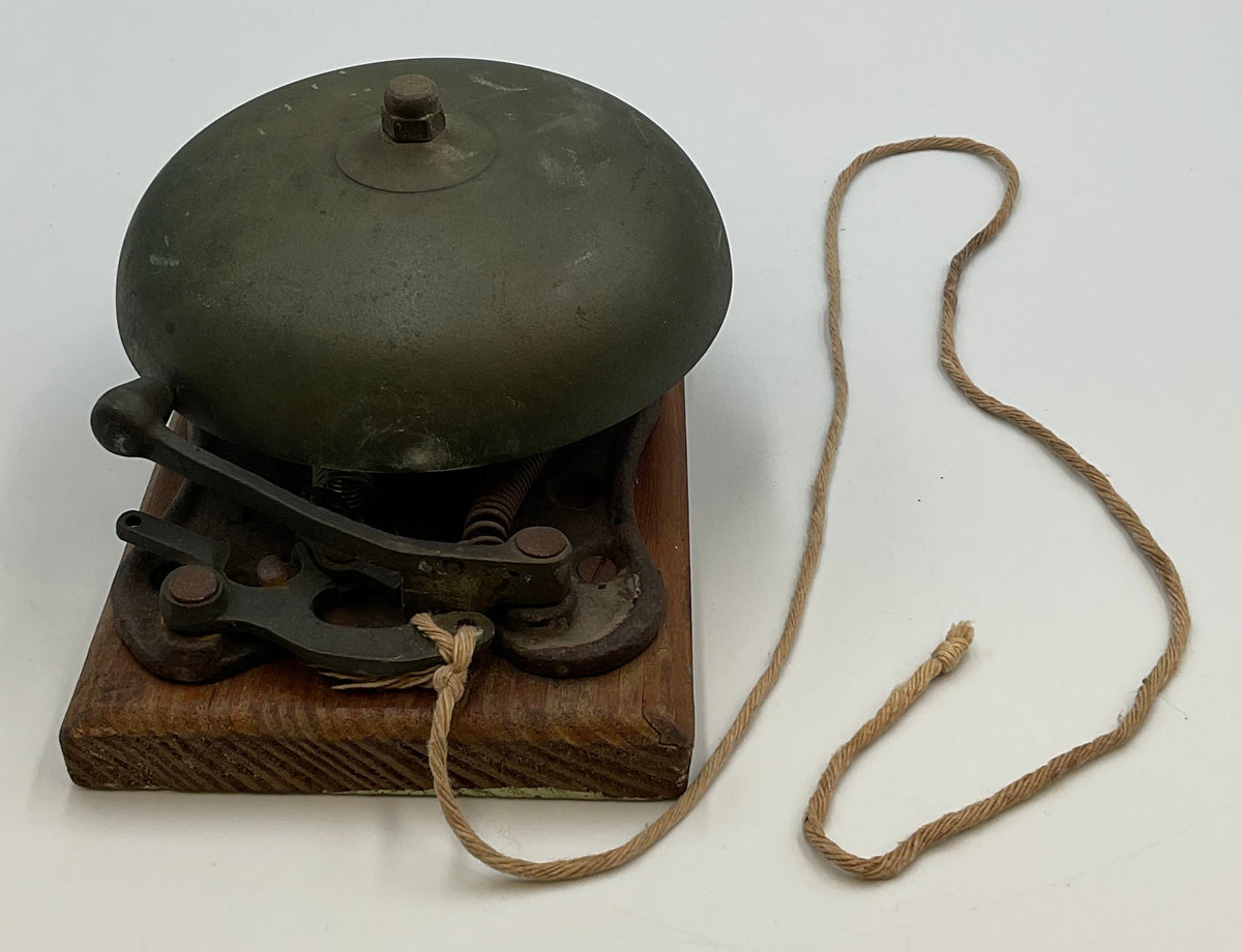Antique Victorian-era mechanical pull-chain BOXING bell