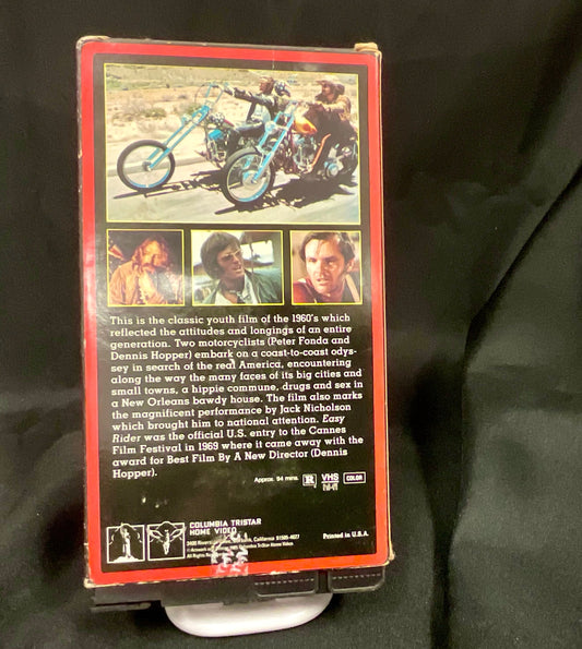 Easy Rider Vintage 1969 1990 VHS Video Peter Fonda Dennis Hopper Terry Southern Jack Nicholson Pre-Owned Sony Pictures Film Untested