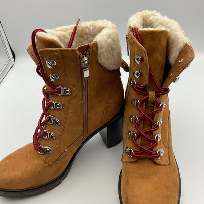 Nine West Brown High Heel Boots With Faux Fur