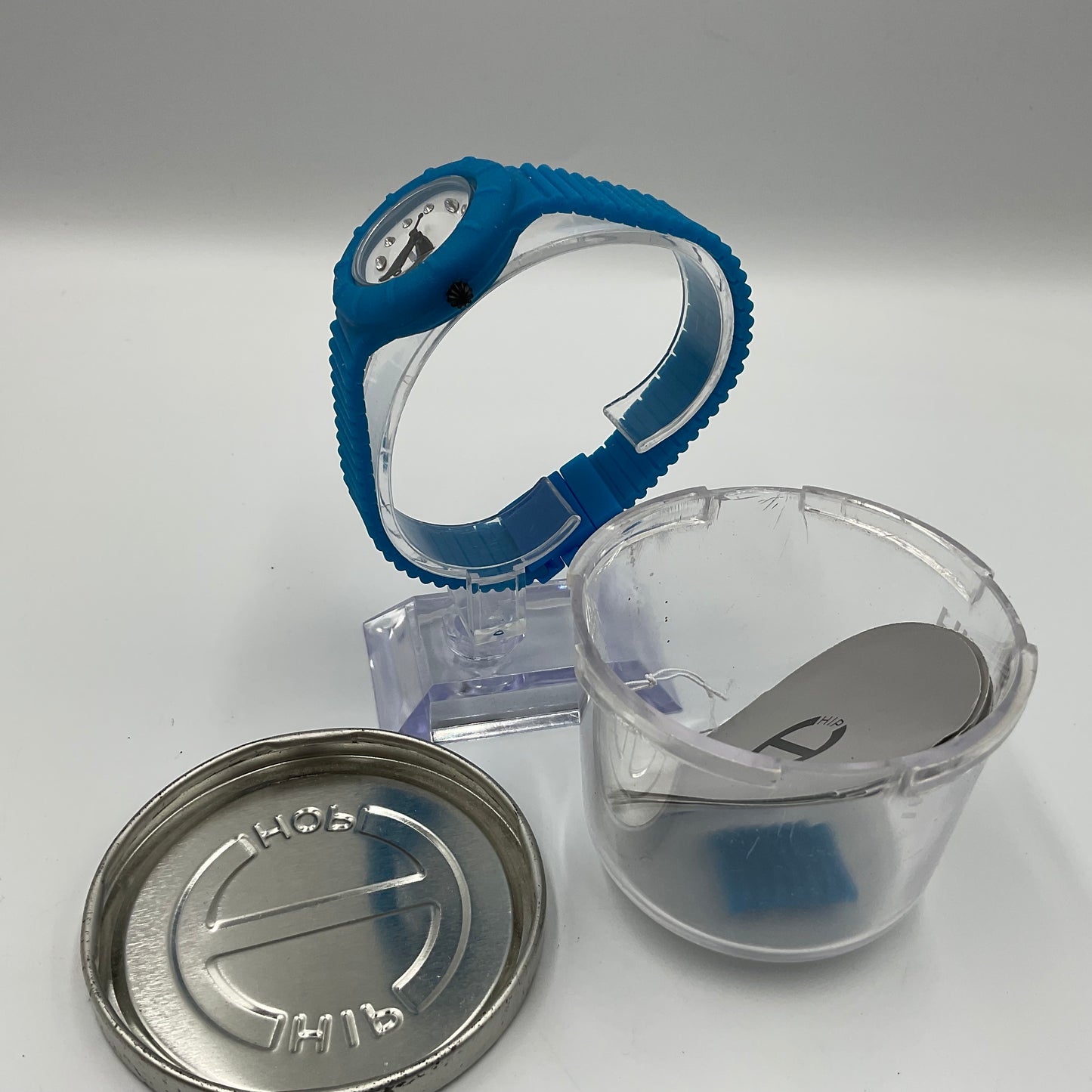 Hip Hop White Face Blue Band Watch