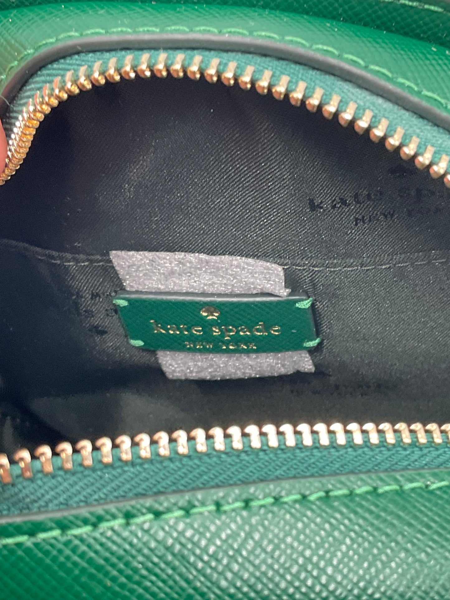 Kate Spade New York Forest Green Cross Grain Designed Leather Cross Body Bag
