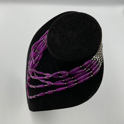 Purple Long Beaded Necklace