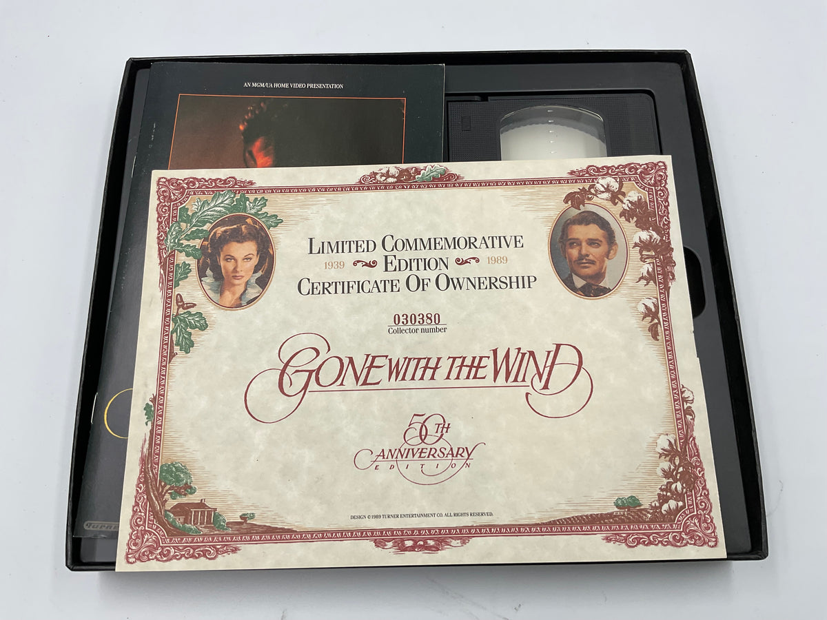 Gone With the Wind 50th Annivwesary VHS Box Set 1989 COA Program Limited