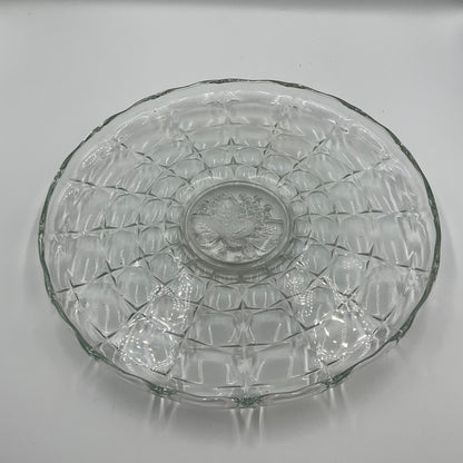 Vintage Large Grape-Motif Glass Serving Platter