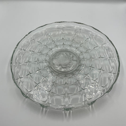Vintage Large Grape-Motif Glass Serving Platter