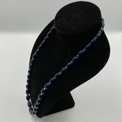 Navy Blue Big Beaded Necklace