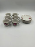 Vintage Japan Floral Rose Porcelain Tea Cups and Saucers 12 Pc Set
