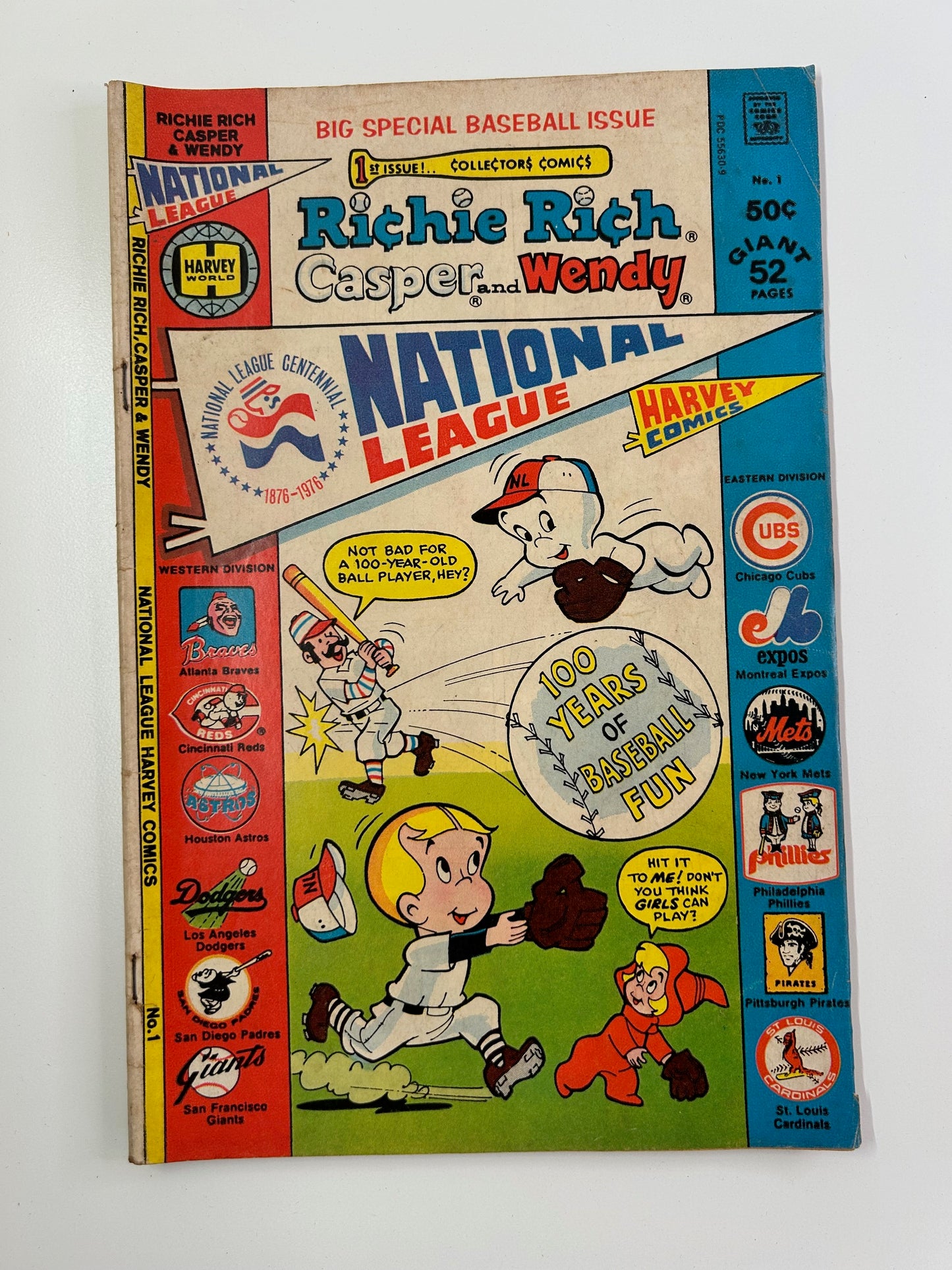 Richie Rich Casper Wendy #1 First Issue Vintage 1976 National League Harvey Big Special Baseball Issue No. 1