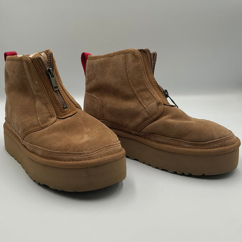 UGG Women's (size 6) Neumel Platform Zip Chestnut Suede Boots