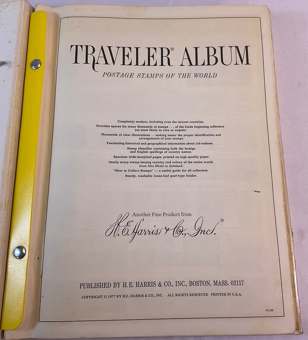 Traveler Stamp Album for International Postage Stamp Collectors Partially Full Incomplete