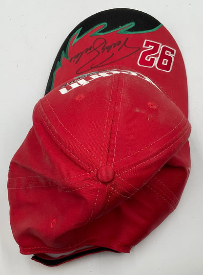 2001 Todd Bodine #92 Signed Excedrin Racing NASCAR Driver Red Hat