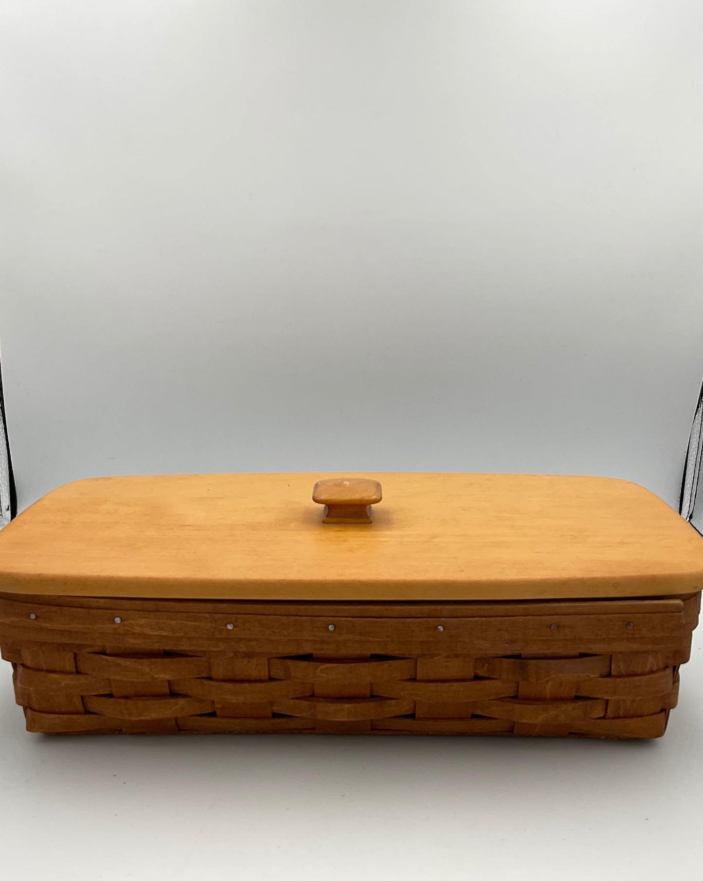 Longaberger Large Wooden Basket with Lid