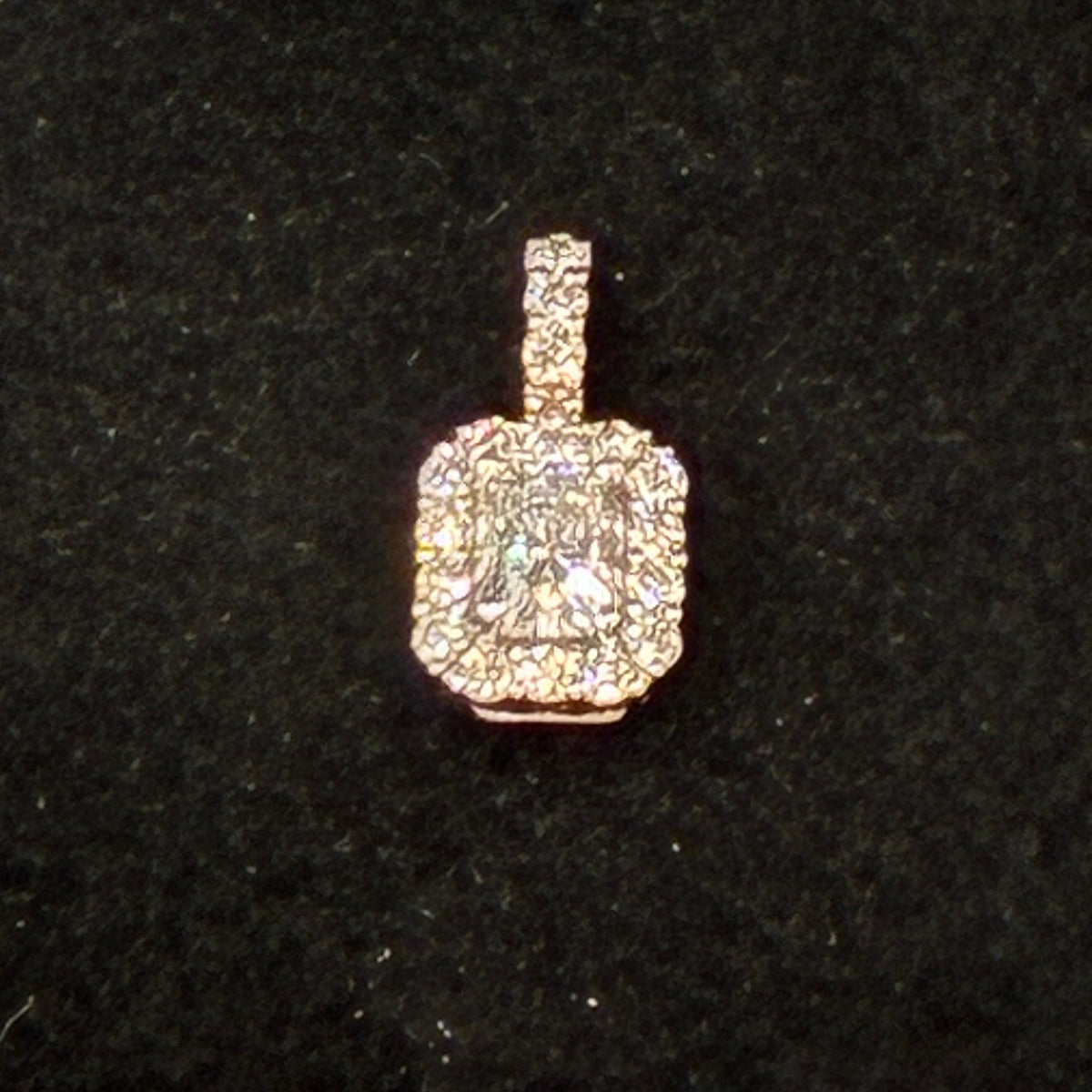 14K Gold 2/3 Carat Diamonds 0.40 CT Center Radiant Emerald Cut Pendant RSJ