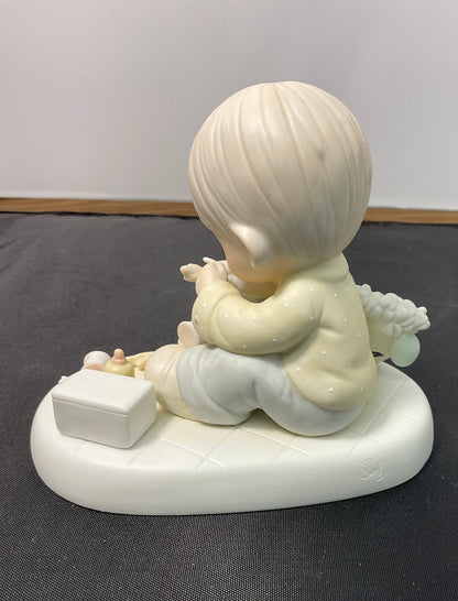 Precious Moments Vintage 1987 Love Is The Glue That Mends Hand Painted Porcelain Collectible Figurine