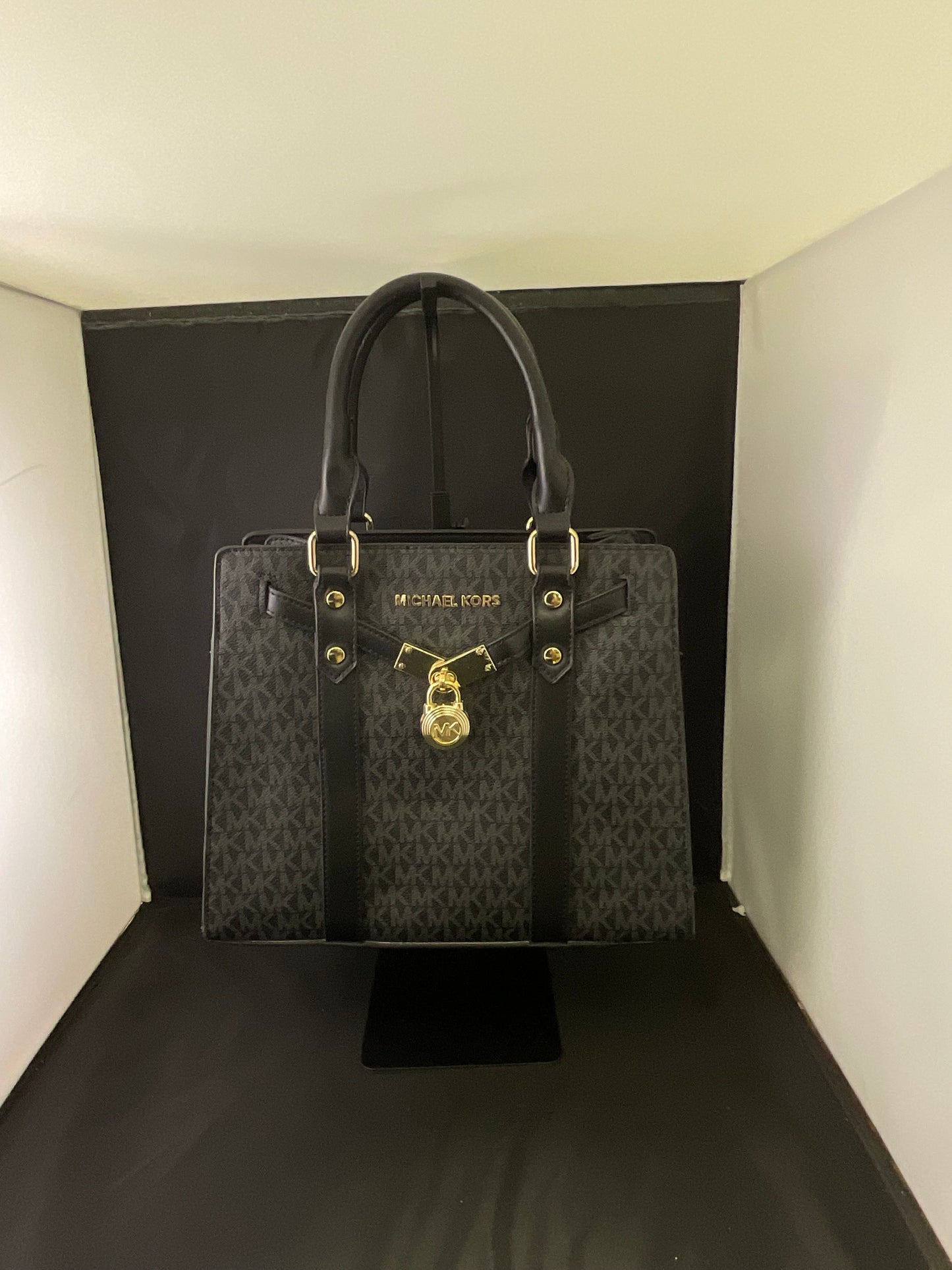 Michael Kors Black MK Design Handbag
