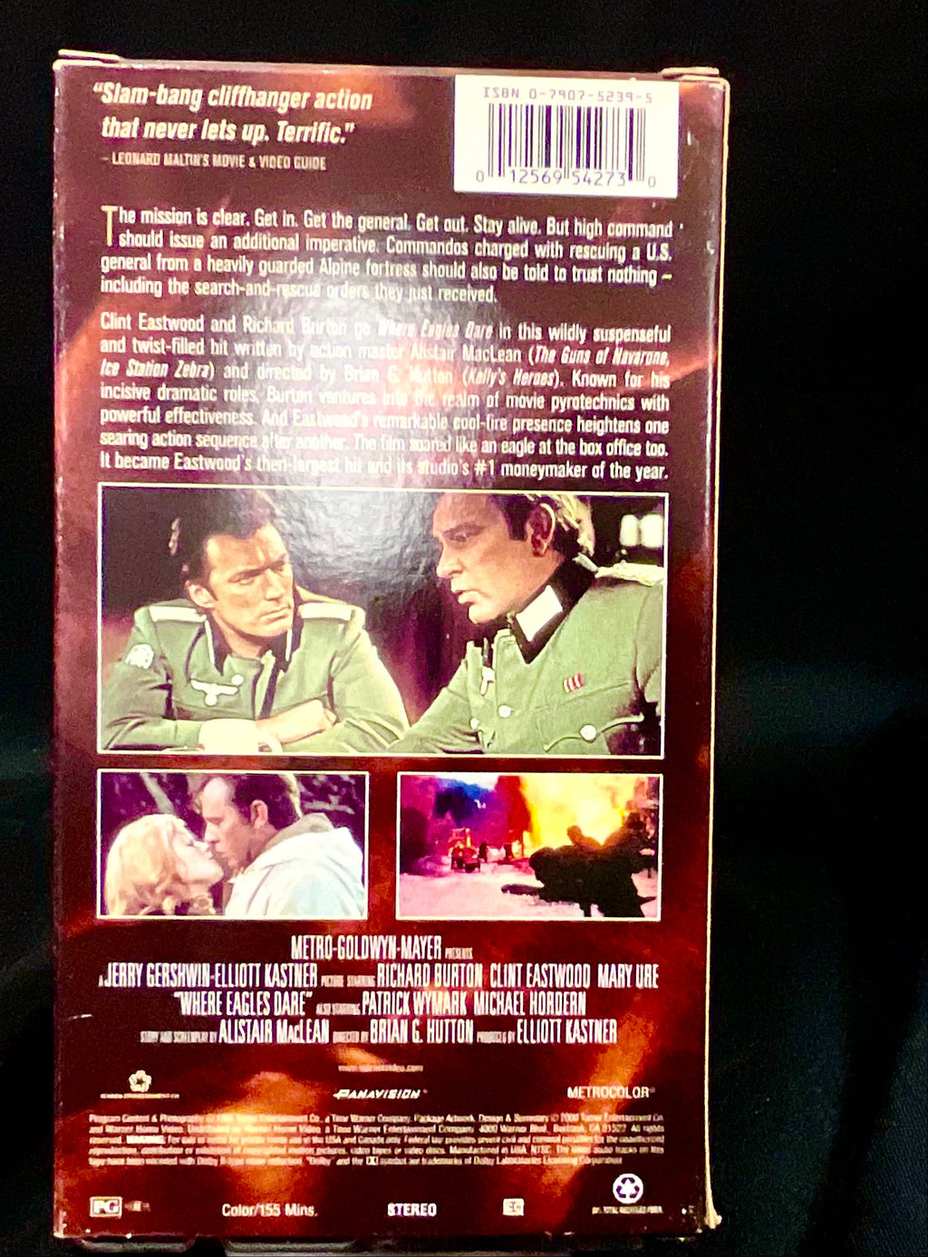 Where Eagles Dare Vintage 1968 VHS Video Tape Movie Clint Eastwood Collection Pre-Owned Film