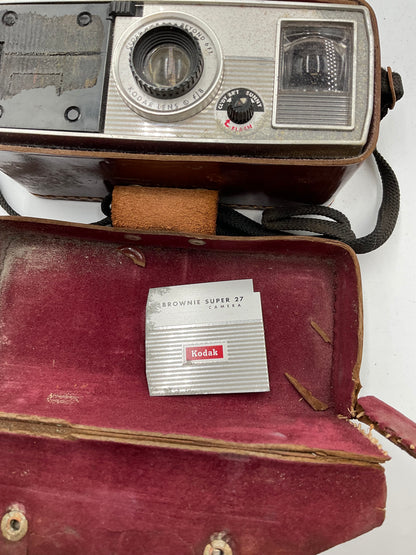 Vintage Kodak Brownie Super 27 Model Camera with case untested