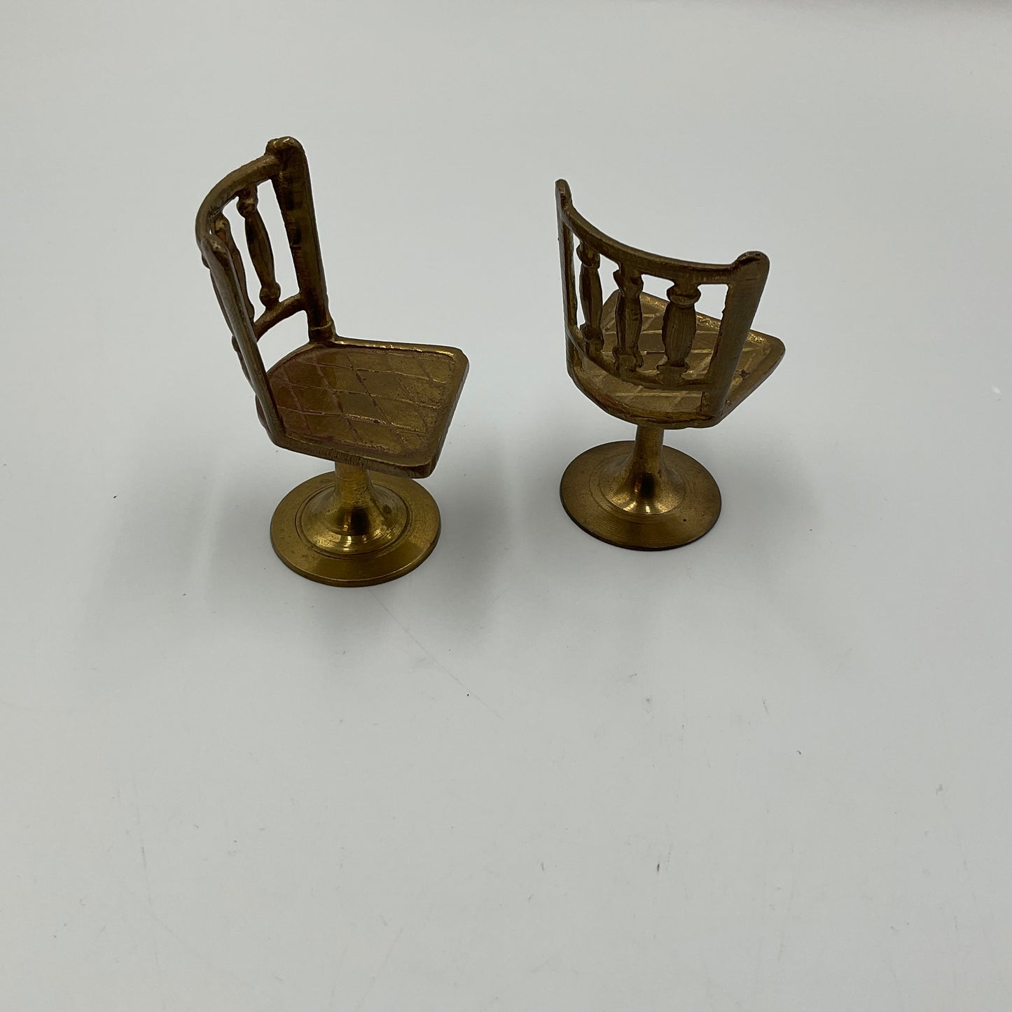 Vintage Brass Miniature Dollhouse Chairs