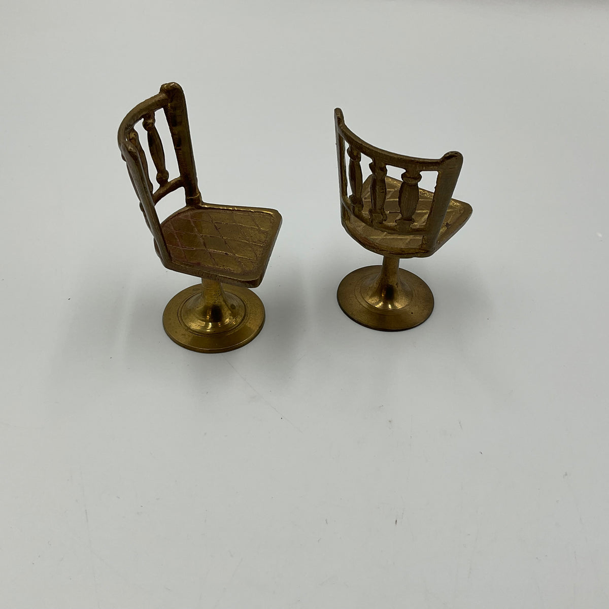 Vintage Brass Miniature Dollhouse Chairs