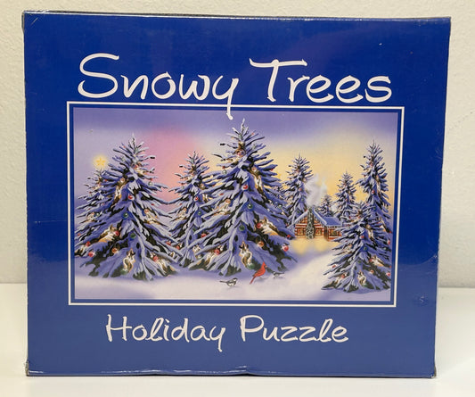 Snowy Trees & Cottage 1000 Piece Holiday Puzzle