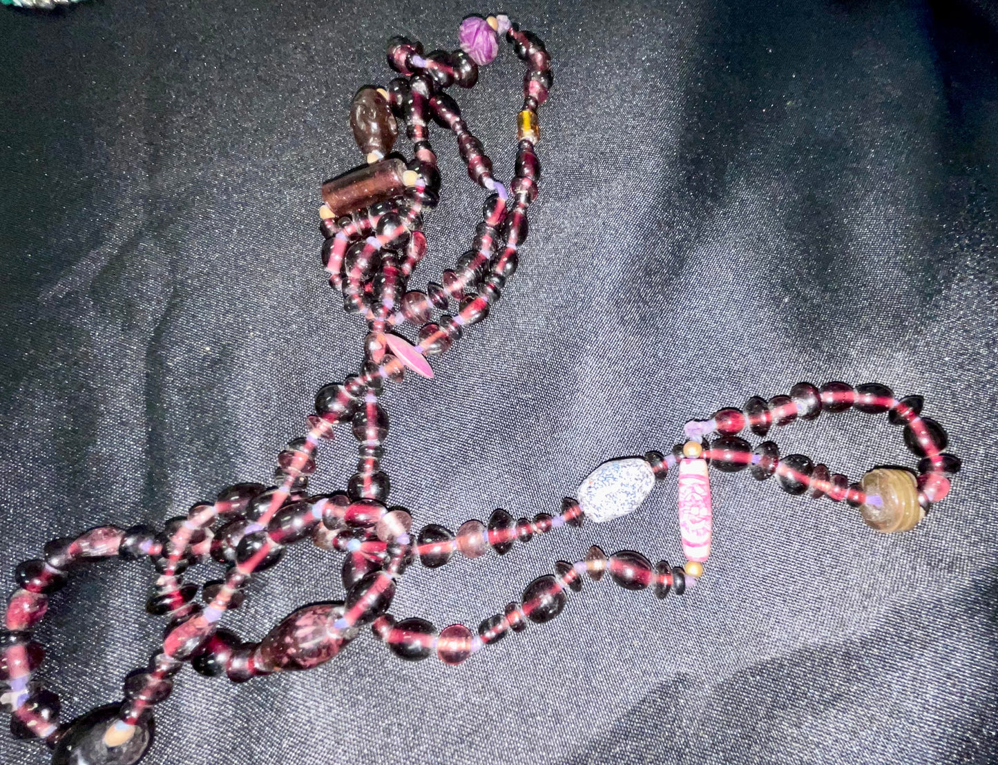 Purple Long Beaded Fashion Jewelry Necklace