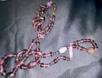 Purple Long Beaded Fashion Jewelry Necklace