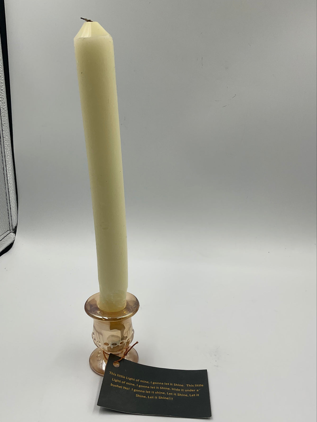 Peach Pink Glass Depression Glass Candle Holders
