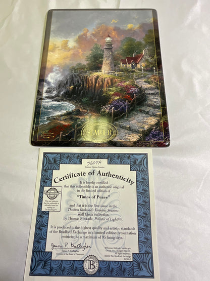 Thomas Kinkade Timeless Memories Seasons Clock with 5-Seasonal Kinkaid Plates