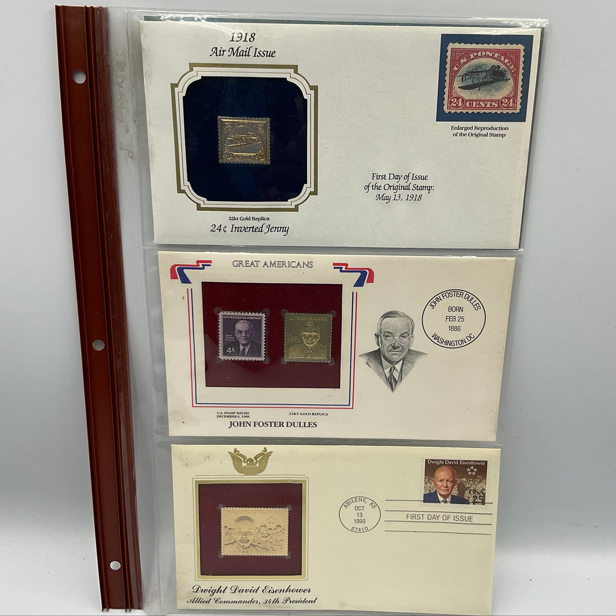 Golden Replicas of United States Stamps with First Day Covers 22k Gold Replica