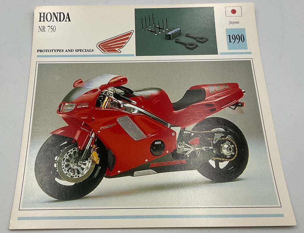 Vintage AJS 500cc Supercharged V4 Competition Motorcycle Info Card Spec Sheet